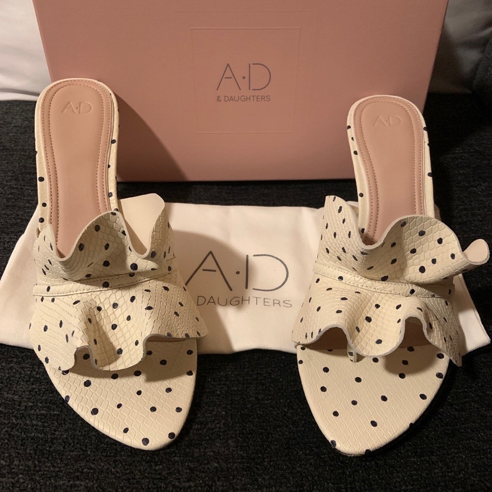 A.D daughters ladies coraline polka dot heels size 10
